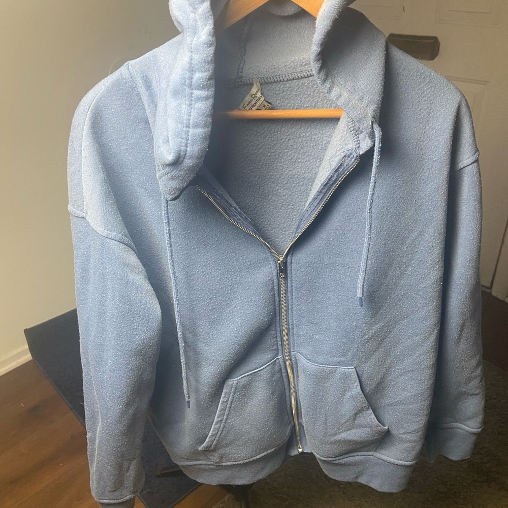 Blue Zip-Up Hoodie